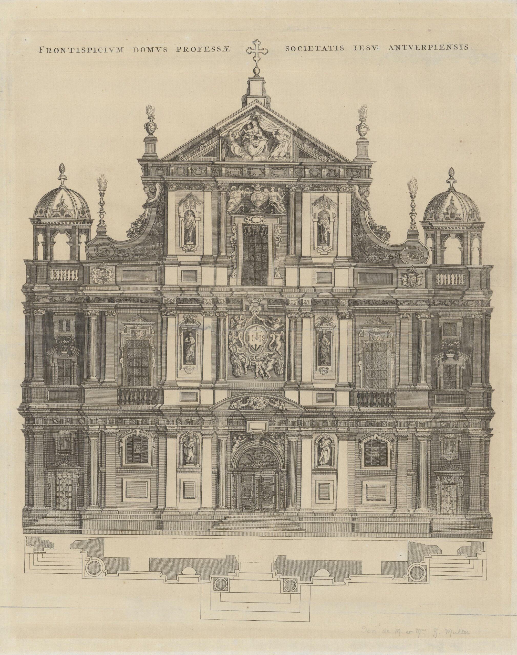 Ignatius Van Loyola en Franciscus  Xaverius gekleurde gravure gesingneerd door P. De Mallery. Antwerpen, Ruusbroecgenootschap, Heiligen, Ignatius Van Loyola, nr VII